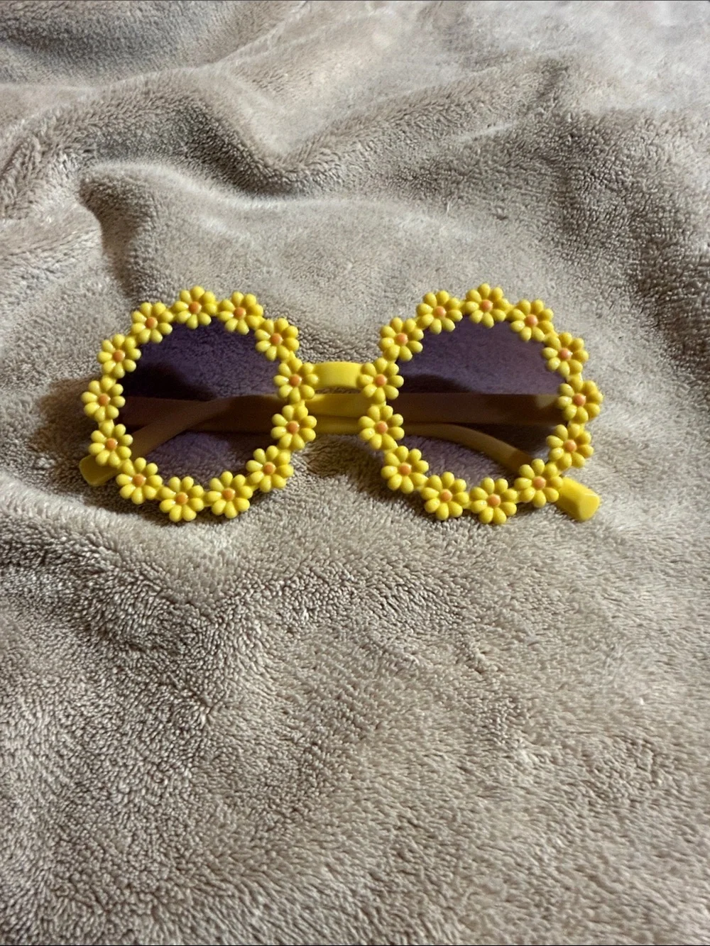 Kids Yellow Daisy Frame Sunglasses with Purple Lenses